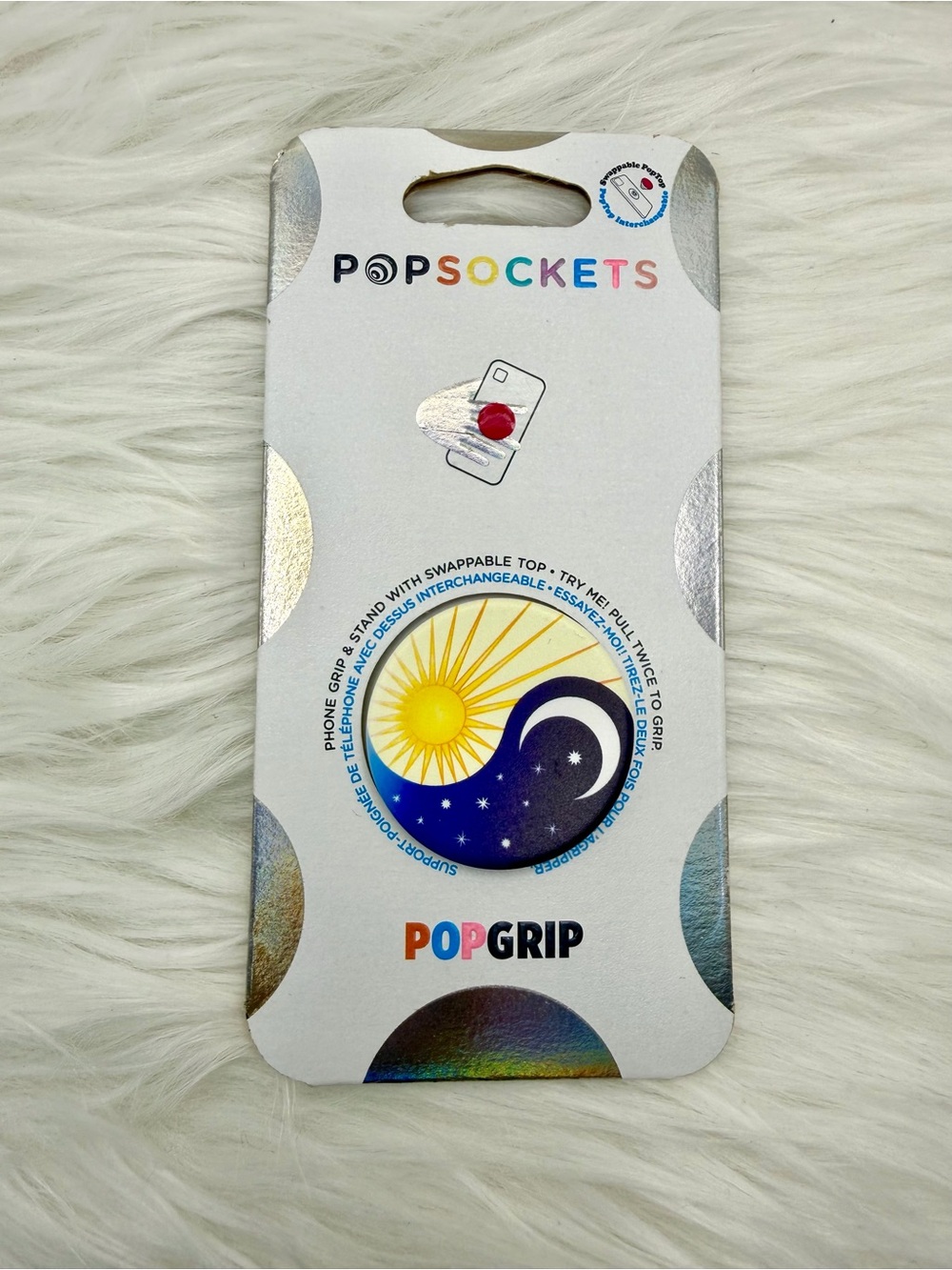 2/$25✨PopSocket POPGRIP Phone Grip Bumper Sun & Moon Yellow Blue Black